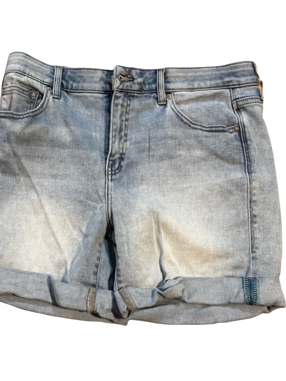 LuLaRoe Light Wash Denim Roll-Cuff Boyfriend Shorts